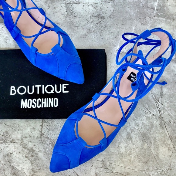 Moschino Shoes - SALE! BOUTIQUE MOSCHINO Blue Lace Up Ballet Flat
